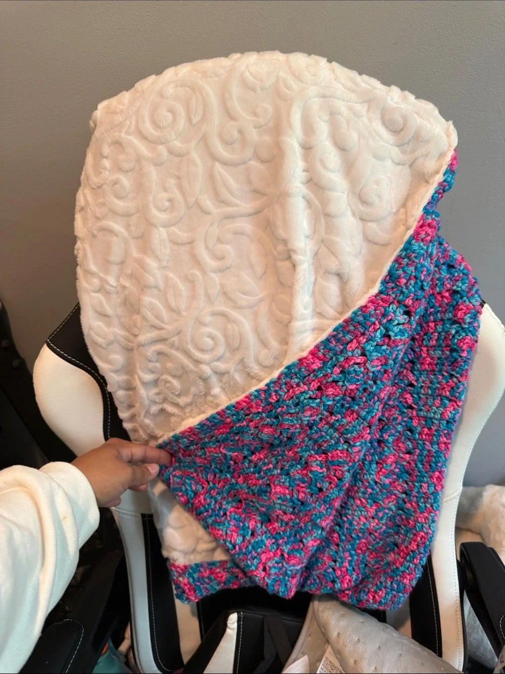 Handmade double sided blanket for kids